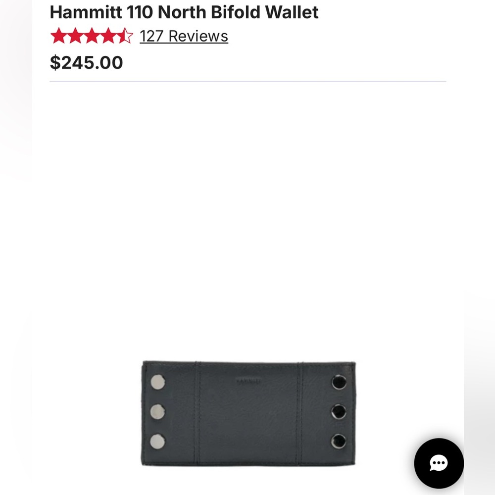 Hammitt black, silver and red billfold